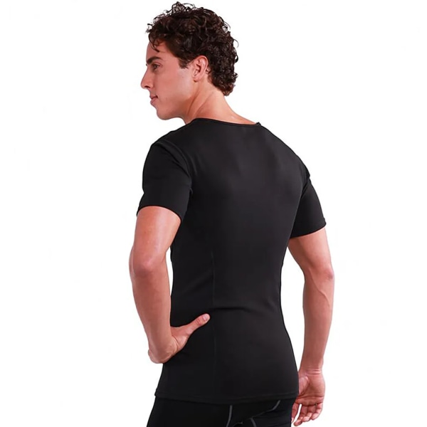 Bastudräkt för män för män med kort ärmad tröja i neopren Kroppsformande träning Viktminskningströja