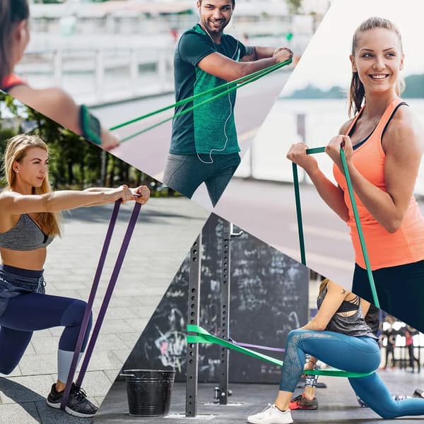 Träningsband Set Pull Up Resistance Band – Expanderband Set inklusive pull-up band, motståndsband (LILA 50-75lb,)