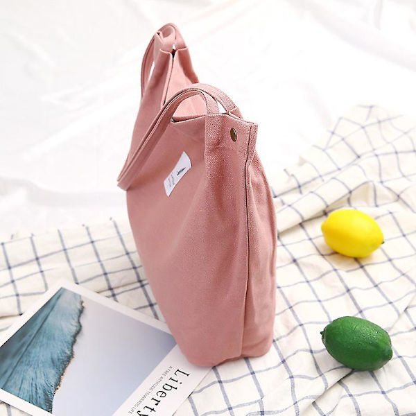 Kvinnor Canvas Tote Bag Axelväskor Handväskor Stor Kapacitet Shoppingväska Strandväska, 1 st - ROSA