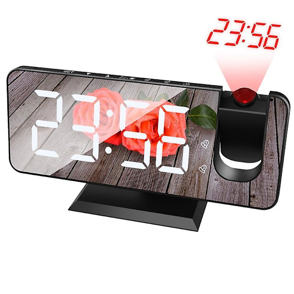 LED-väckarklocka med digital display, stor skärm, projektionsklocka, spegelväckarklocka, projektion
