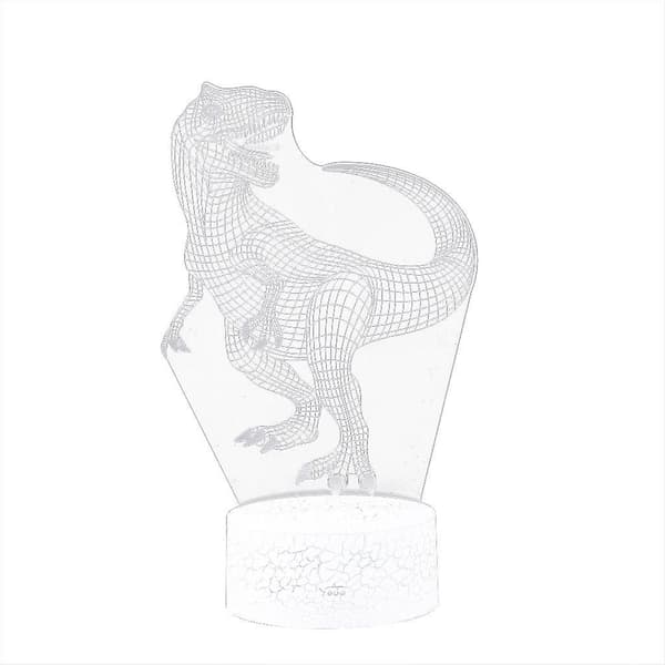 [Bc] Dinosaur LED 3D-belyst lampe optisk skrivebordsnattelys med 7 farveskift