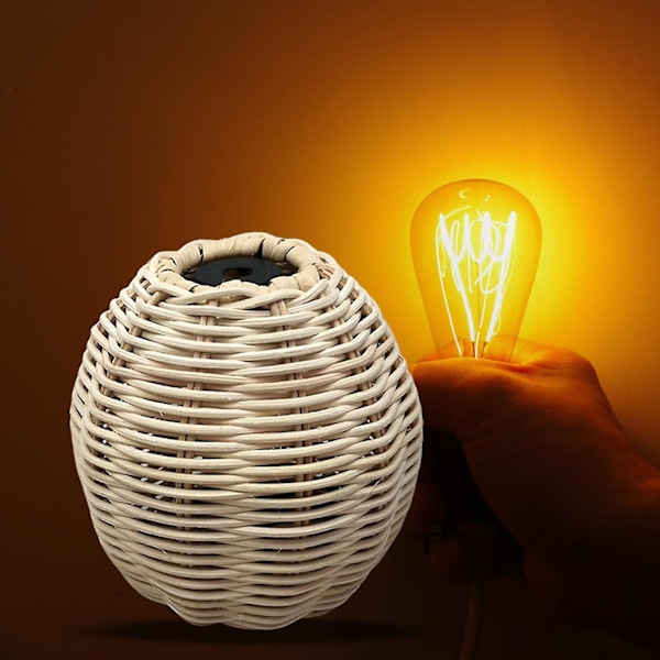 Rattan bordlampe base lille log