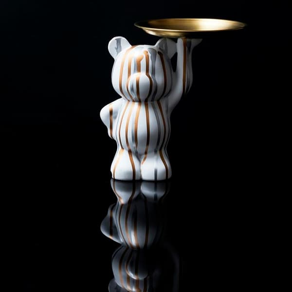 Dekorativ Statue - HOME DECO FACTORY - Pyntefat - Elegant - Hvit og Gull