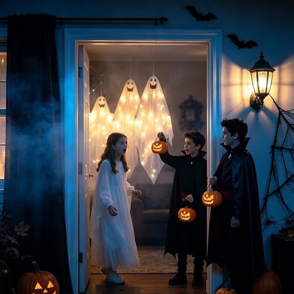 Halloween Spøgelsesdekoration Sæt med 3, til Halloween-begivenheder, til indendørs og udendørs Halloween