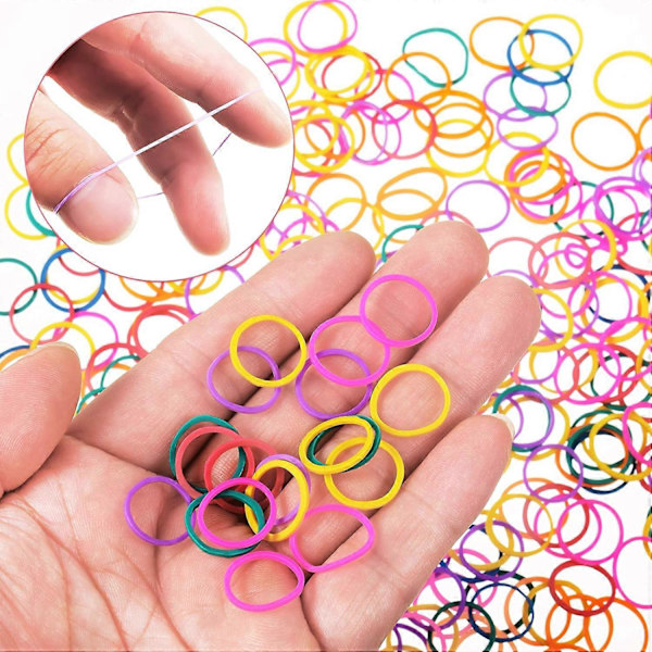 2000-pack Mini Gummiband Elastiska Hårsnoddar Mjuka Hårsnoddar med Ask för Barn Hårfläta Bröllopsfrisyr (Färgglada)