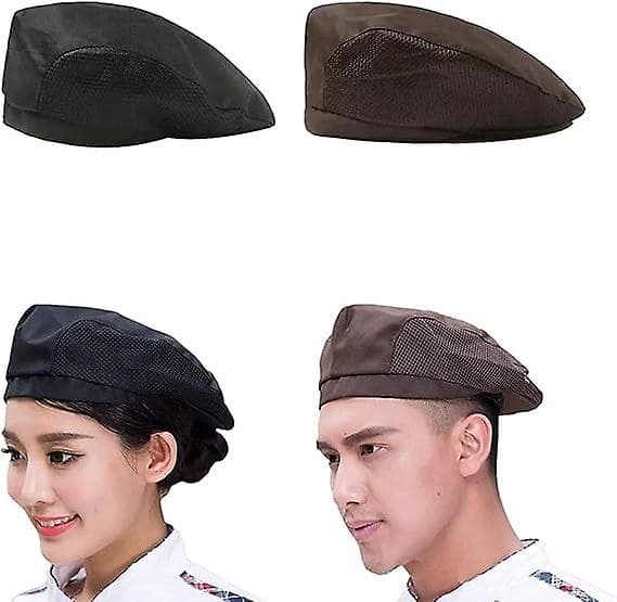 Dww-5PCS kockmössa, andningsbar kockmössa med nät professionell toque kockmössa för kök hotell restaurang