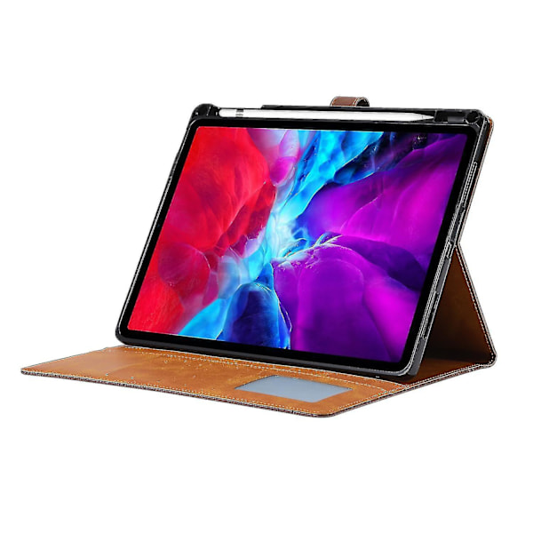 Pen Slot Design PU Læder Tablet Etui med Tegnebog Stativ til iPad Pro 11-tommer (2021)(2020)(2022)