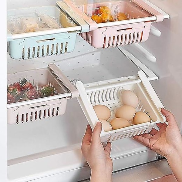 (Förpackning med 4) Kylskåp Förvaringslåda Hopfällbar Kylskåp med låda Organizer Kylskåp Förvaringslåda Förvara kylskåp