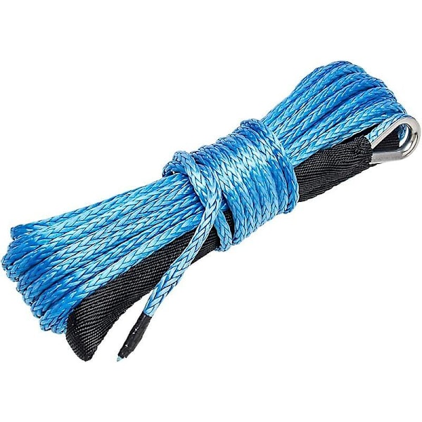 Synthetic Winch Rope 6 mmx15 m(1/4" x 50') Breaking Strength 3400kg (10000 LB) Synthetic Winch Cable for ATV UTVBlue Cisea