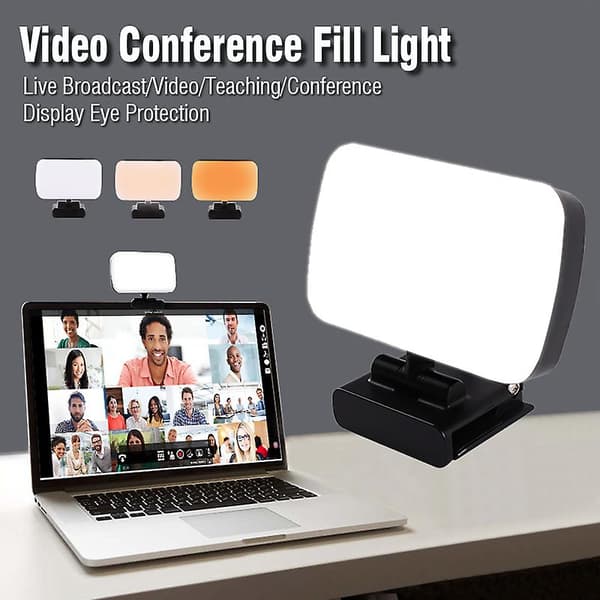 Mini videolys konferansekit Live Stream webkamera Vlog fotolampe