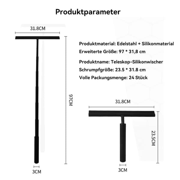 Dusjvisker Allsidig vindusvisker for vindusglass, gulv, med forlengbart håndtak