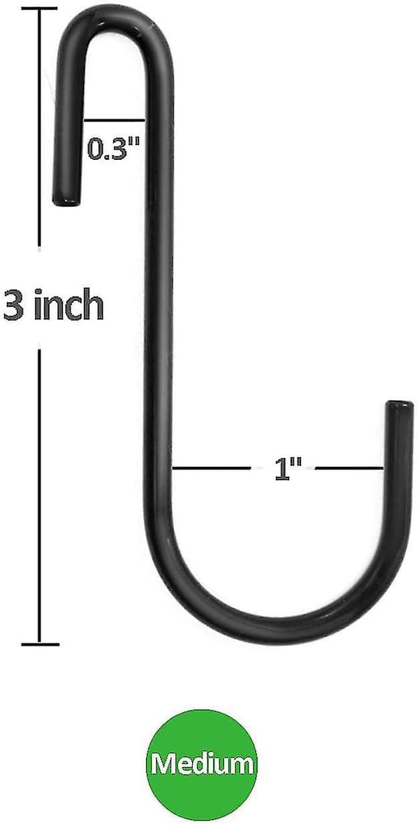 8 stycken metallkrokar S-typ (svart)