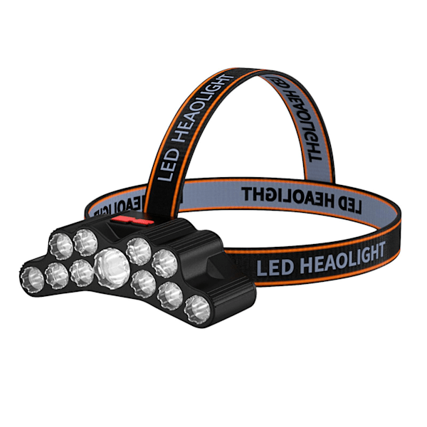 Lommelygte LED-lommelygte 11LED pandelampe udendørs headset lommelygte USB-opladning lang levetid LED multifunktion（J）