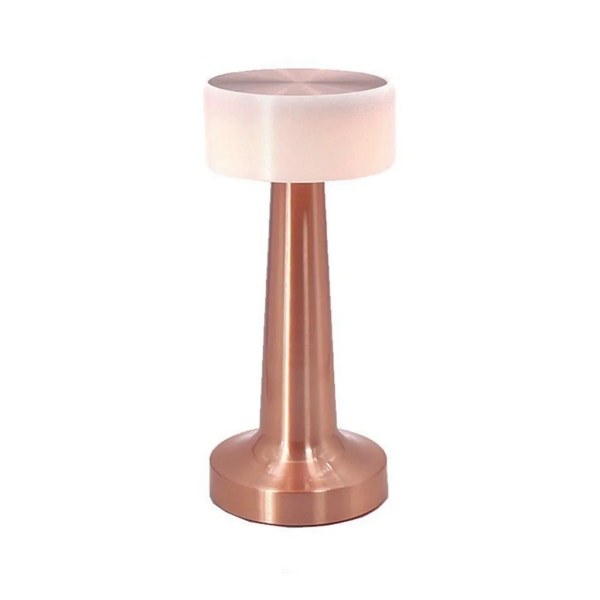 Trådlös metall 3 färger bordslampa, uppladdningsbar 1800mAh USB LED bordslampa för restaurang bar sovrum brons färg-B