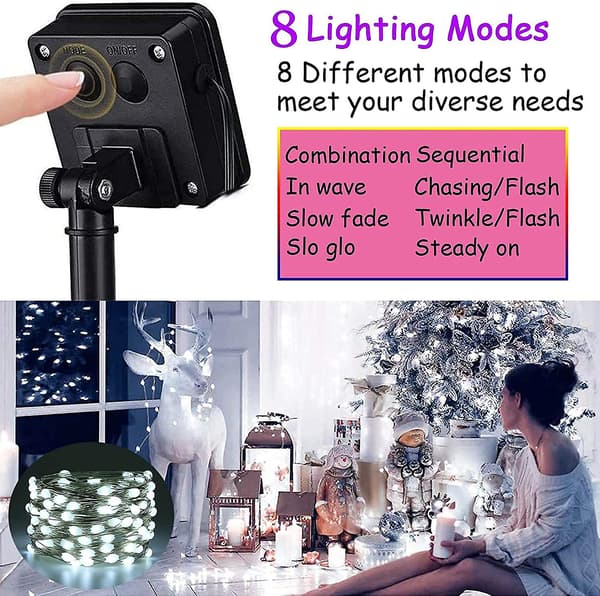 Solcellslingor [2-pack] Varje 32ft 100 LED solcellslingor utomhus vattentäta utomhus ljusslingor