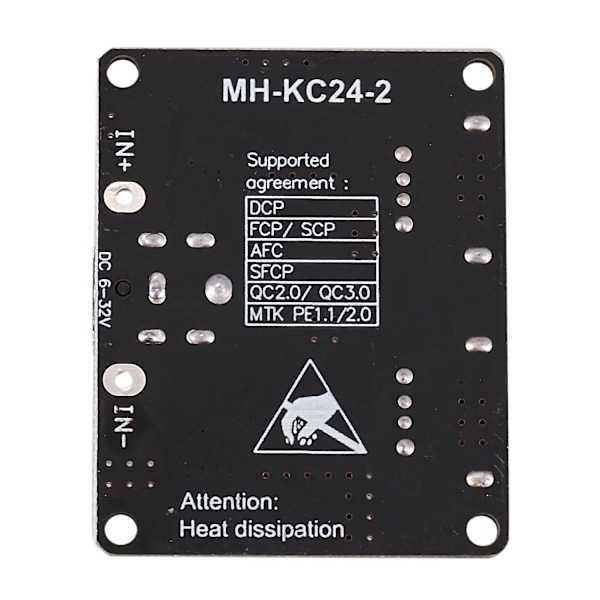 2-kanals USB QC3.0 QC2.0 DC-DC-omvandlare laddningsmodul 6-32V 9V 12V 24V till snabb snabbladdare Ci（svart）