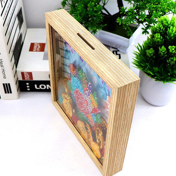 Dww-21.5x21.5x3cm DIY täydellinen timanttimaalaus, DIY timanttikirjontapossupankki, DIY unelma-amuletit käsintehty DIY timantti-timanttikanvasristipisto