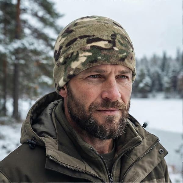 Udendørs fleece-vinterhue - Termisk beskyttelse, hjelmkompatibel pasform, vindbeskyttelse Green1