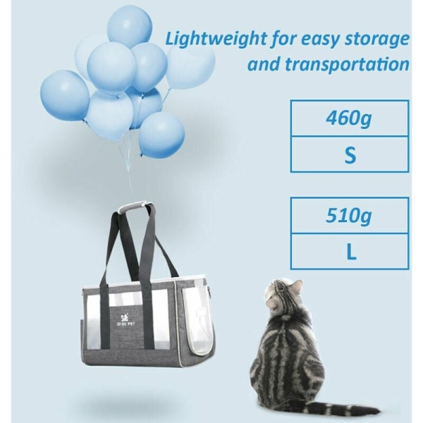 GTA kannettava lemmikkilaukku koiran kissalle kissalle koiralle lemmikkieläinten matkalaukku, joka on suunniteltu retkeilyyn ulkona, mahtuu jopa 6 kg tummanharmaa S