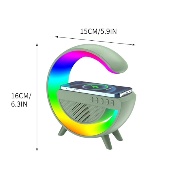 Audio Intelligent Bluetooth-høyttaler Trådløs lading Sengeside Liten nattlys G500 Bluetooth Audio-klarering