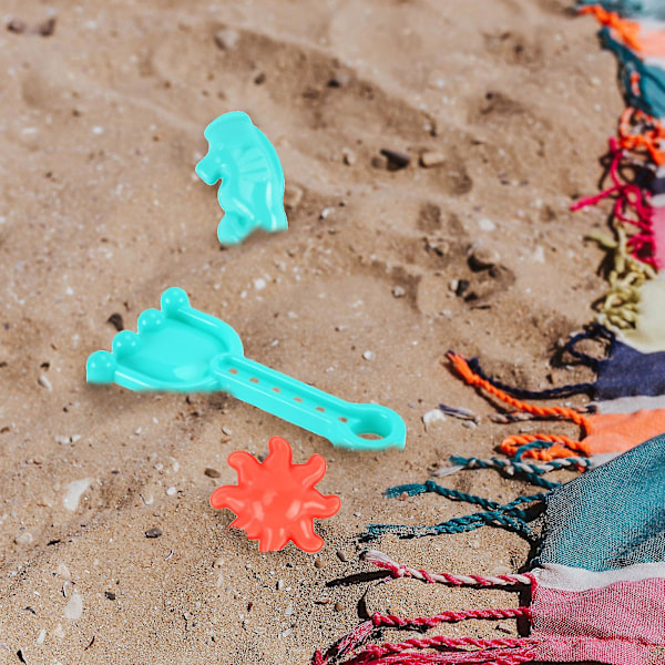 6 stk. strandlekesett, barnevogn lekesett sandkasse strand hageverktøy trilleleke - Snngv（Orange）