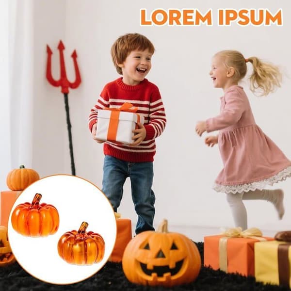 Pumpalykta med LED-ljus, 2 stycken dekorativa LED-pumpor
