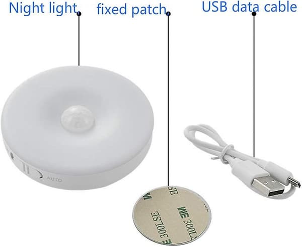 Skaplys med bevegelsessensor, nattlys USB-lys oppladbart LED-lys Intellig gave