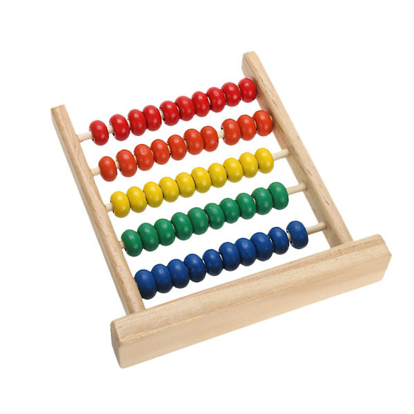 Perle telle ramme i tre, liten, 5 rader, intellektuell utvikling, abacus, tidlig barndomsutdanningsleker (som vist)