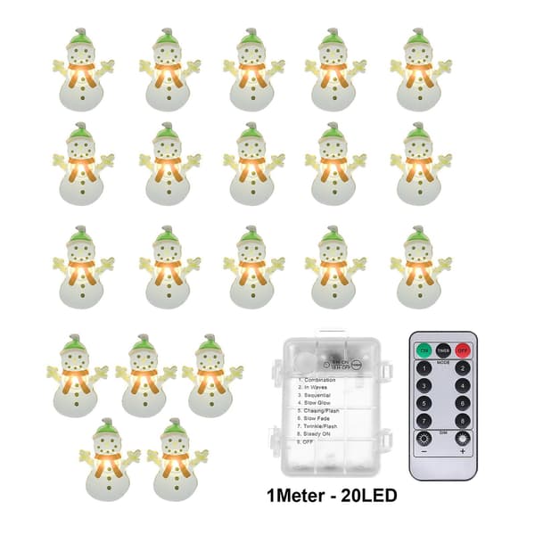 Julepynt Julelys Batteri LED 8 Blinkende Moduser