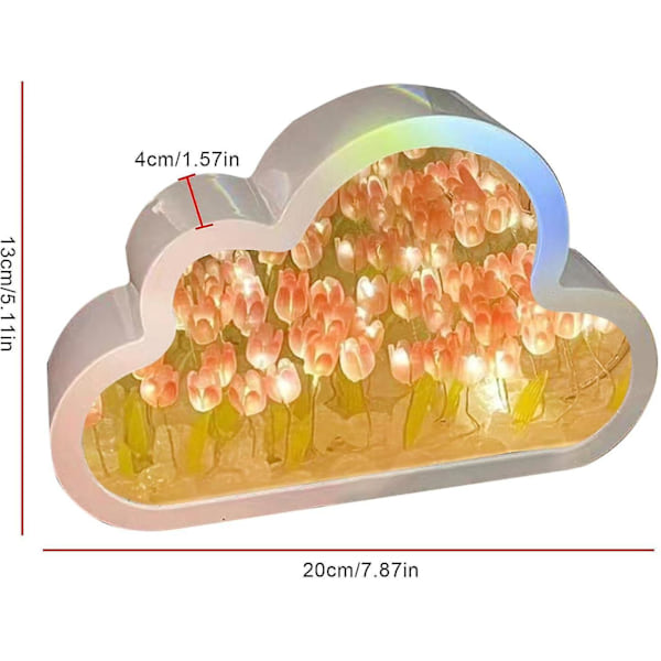 Pilvipeili Tulppaani Lamppu Tulppaani Yövalo, Diy Käsityönä Tehty Led Tulppaani Yövalo, Simulaatio Kukka, Makuuhuoneen Yöpöytälamppu, Työpöydän Koristeet（Pink）