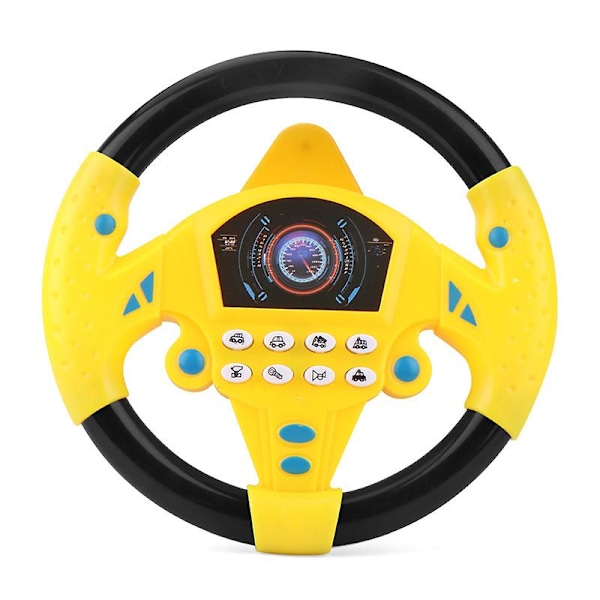 Steering Wheel Toy Car Simulation Driving Steering Wheel Portable Dress Up Toy Gift For Kids（yellow）