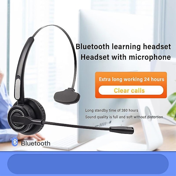 Bluetooth-headset V5.0 Trådløse hodetelefoner Aktiv støyreduksjon Med mikrofon For mobiltelefon På-øret Hodetelefoner For Call Center Lastebilsjåfør Skyp