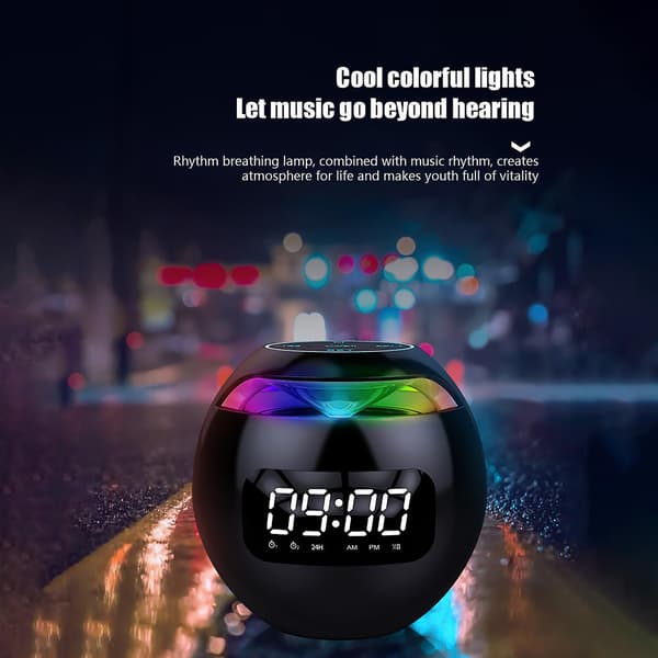 Salg Bluetooth Vekkerklokke Lyd Trådløs Bluetooth Høyttaler Bærbar Dobbel Alarm