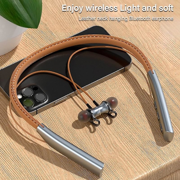 Magnetiska nackband sport hörlurar Bluetooth 5.0 headset stöd minneskort sport ultra-lång batteritid hörlurar Hifi Power Bass in-ear hörlurar