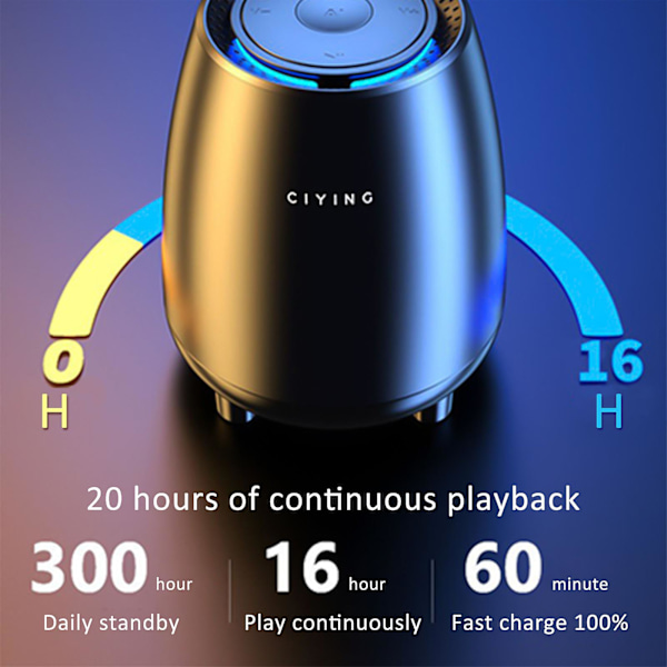 Kannettava Bluetooth-kaiutin Bluetooth 5.0- ja AUX-kaapeliyhteensopivuudella (musta)
