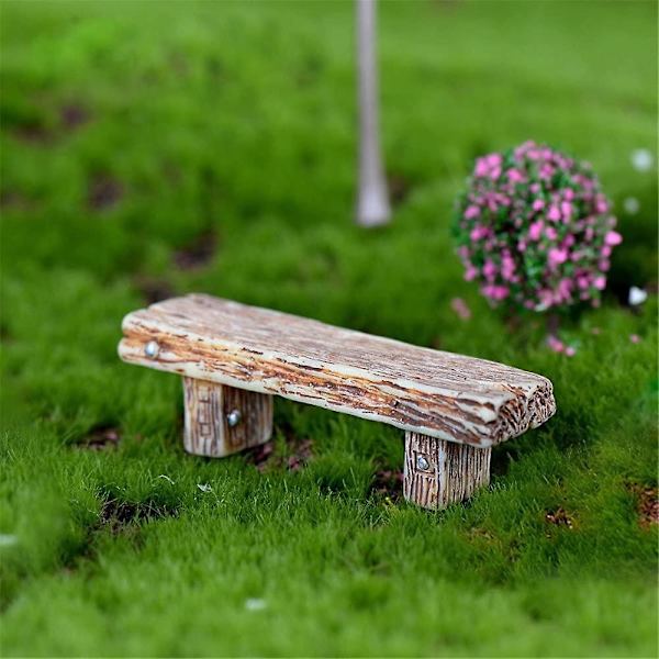 3 st Miniatyr Bänkar i Trä Prydnader Fe Trädgård Landskap Bonsai Dekorationer Dollhous