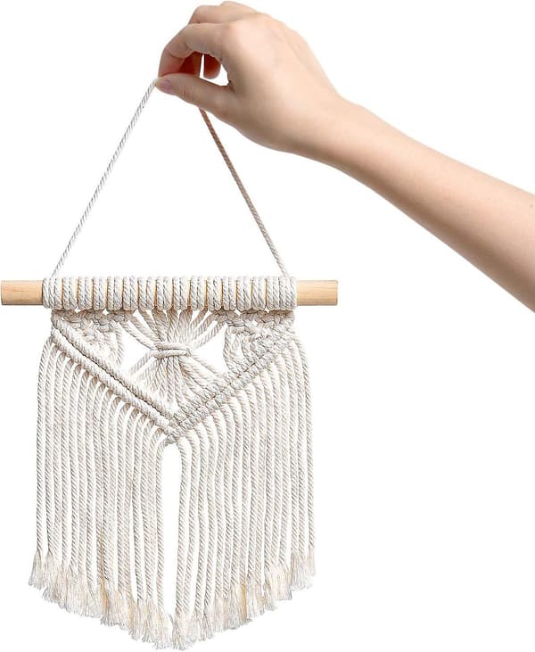 Mini Macrame Seinävaate 3 söpöä Macrame Lomakoristetta Boho Art Kudottu Dekor