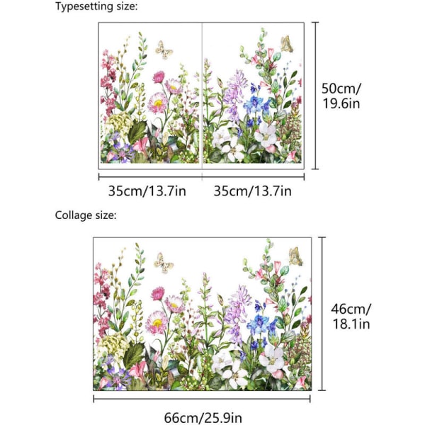 Flera kreativa växter och blommor collage grön växt väggdekaler vardagsrum bakgrund fönster dekoration glas fönster klistermärken