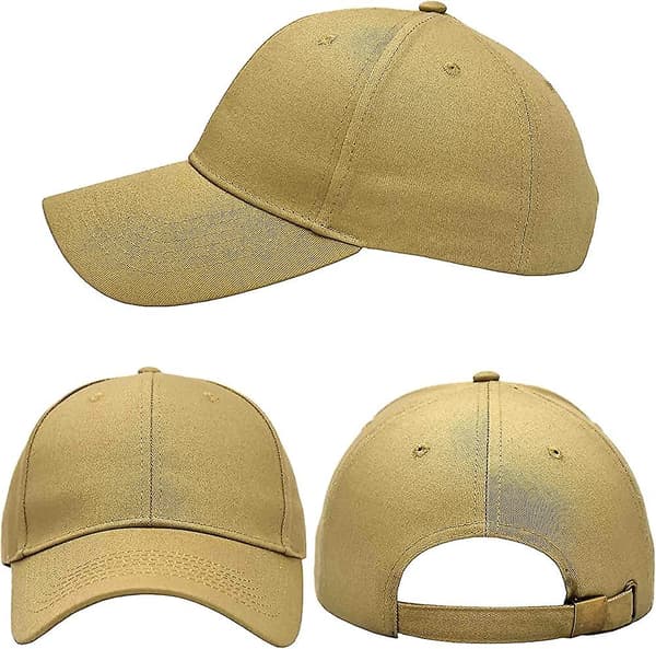 3 pakker Heilwiy Unisex Plain Cotton Strapback Baseball Hat Justerbar, One Size Fits Low Gift