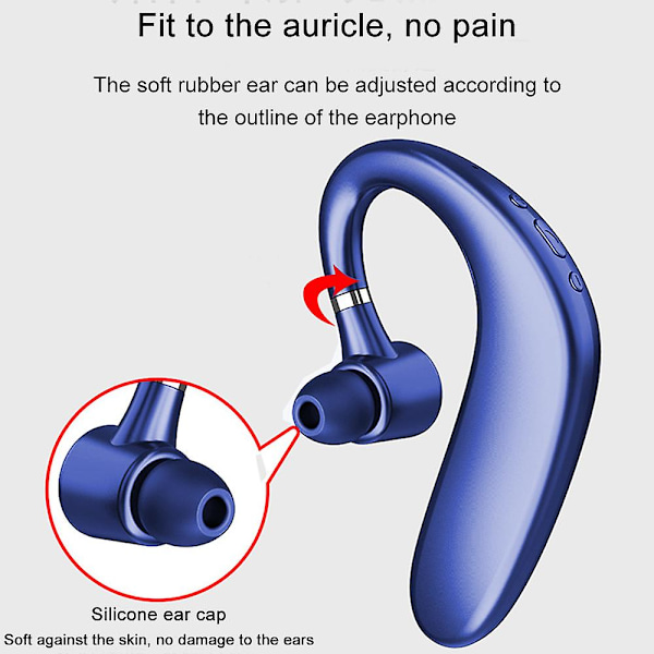 Bluetooth-headset trådløse øretelefoner håndfri headset Kompatibel med iPhone-blå