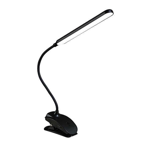 Klipsivalaisin, USB-pöytälamppu, 3 väritilaa, silmäsuoja, kirjanpidinlamppu, 360 joustava hansiklipsivalaisin（BK）