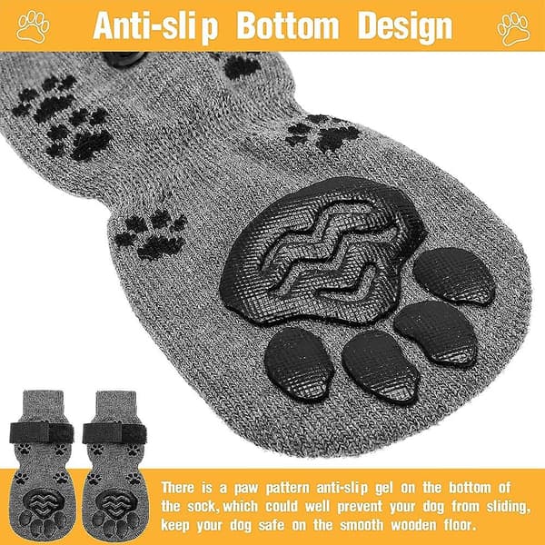 Hundstrumpor & Kattsockor - Anti-halk 2 par med remmar