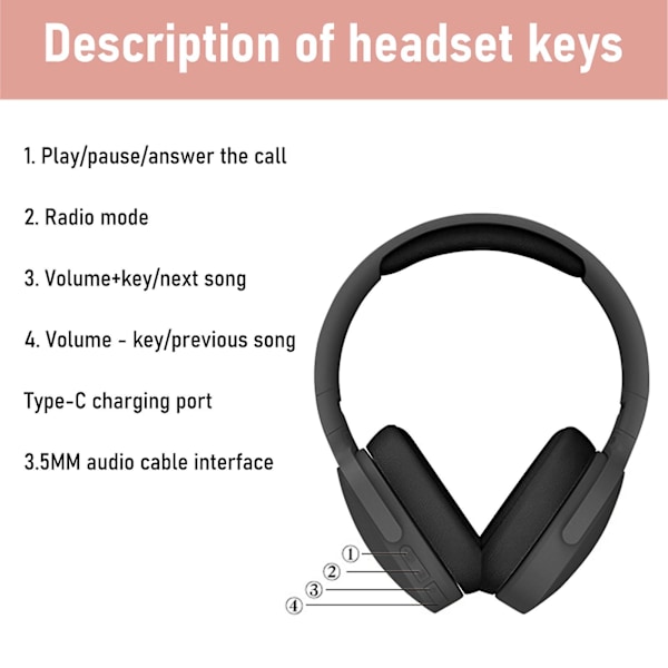 Bluetooth-kuulokkeet, langattomat, kevyet, Hi-Fi-stereo, taitettavat, matkustamiseen, G161
