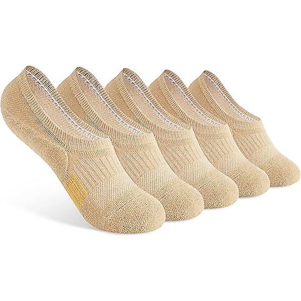 Damstrumpor No Show Athletic Ankle Socks Cushioned Running Low Cut 5 Par/Färg: Nude/Storlek:5-8