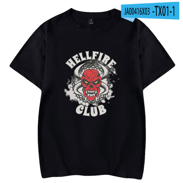 Stranger Things 4 Hellfire Club Fashion T-shirt stil 3 svart XS