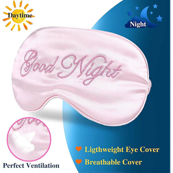 6 stycken sidenögonmasker för sömn, mjuka ögonbindel, satinögonmask, justerbar rem, ögonmask för sömn, ögonbindel för natten, ögonmask för kvinnor
