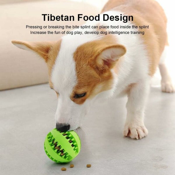 2 Toy Dog Balls, Gummi Dog Chew Ball, rena tänder, giftfri, bettsäker leksak, Interactive Training IQ Puzzle Toy Ball för små medelstora hundar
