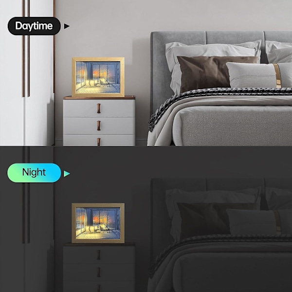Ljusmålning Dekorationskonst Målning Ljus Fotoram Vägg Sovrum Vardagsrum Heminredning, LED Lysande Fotoramar (15,2x20,3cm, Höst)