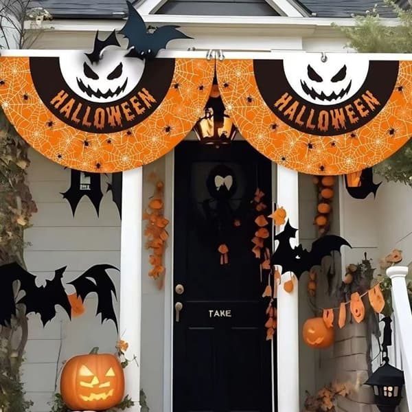 Halloween Vifteflagg - WINLLINEE - Stil 1 - Utendørsdekorasjon - Trykk - Hengende