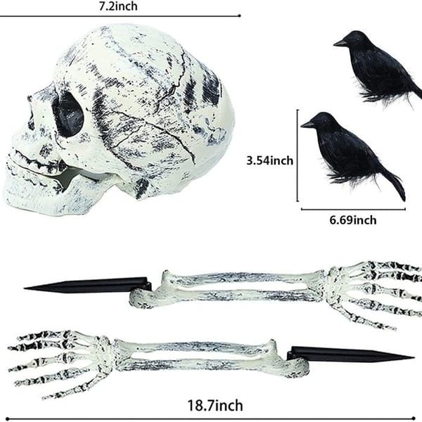 Halloween kranieformede havelys, Halloween spøgelseshåndformet havepynt - rød